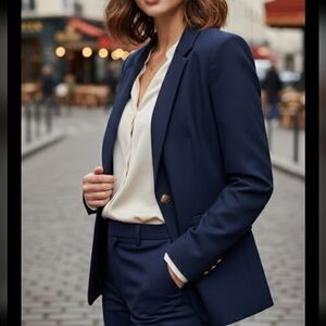 J. Crew Wool Blend Navy Blue Blazer Size 8